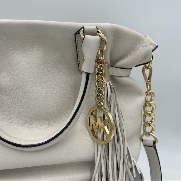 Michael Kors Megan Large White Satchel LIKE NEW - Picture 5 of 5